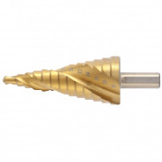 Сверло ступенчатое, 6-8-10-12-14-16-18-20-22-24-26-28-30 мм, HSS, спиральный Профиль, шестигранный хвостовик Matrix, ( 72357 ) Сверло ступенчатое, 6-8-10-12-14-16-18-20-22-24-26-28-30 мм, HSS, спиральный Профиль, шестигранный хвостовик Matrix, ( 72357 )