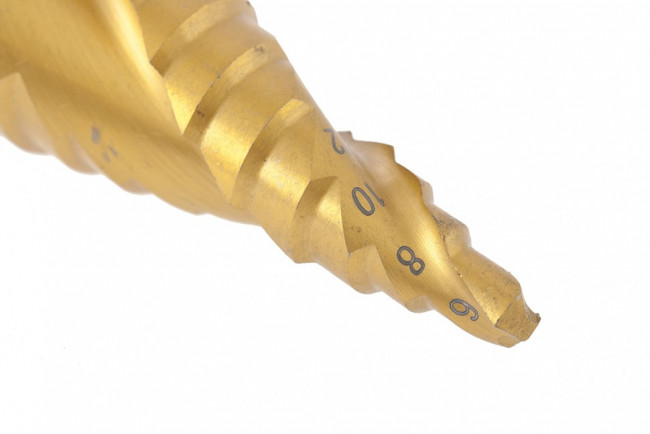 Сверло ступенчатое, 6-8-10-12-14-16-18-20-22-24-26-28-30 мм, HSS, спиральный Профиль, шестигранный хвостовик Matrix, ( 72357 ) Сверло ступенчатое, 6-8-10-12-14-16-18-20-22-24-26-28-30 мм, HSS, спиральный Профиль, шестигранный хвостовик Matrix, ( 72357 )