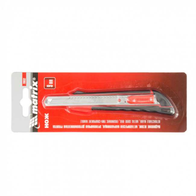 Нож, 9 мм, выдвижное лезвие, металлическая направляющая, эргономичная двухкомпонентная рукоятка Matrix, ( 78932 ) Нож, 9 мм, выдвижное лезвие, металлическая направляющая, эргономичная двухкомпонентная рукоятка Matrix, ( 78932 )