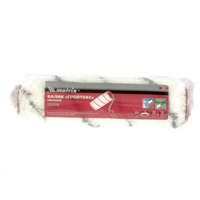 Валик сменный, "Грейтекс", 180 мм, ворс 12 мм, D 40 мм, D ручки 6 мм, полиакрил Matrix, ( 80892 ) Валик сменный, "Грейтекс", 180 мм, ворс 12 мм, D 40 мм, D ручки 6 мм, полиакрил Matrix, ( 80892 )