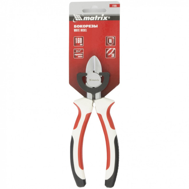 Бокорезы WHite Nickel, 160 мм, никелированные, трехкомпонентные рукоятки Matrix, ( 17535 ) Бокорезы WHite Nickel, 160 мм, никелированные, трехкомпонентные рукоятки Matrix, ( 17535 )