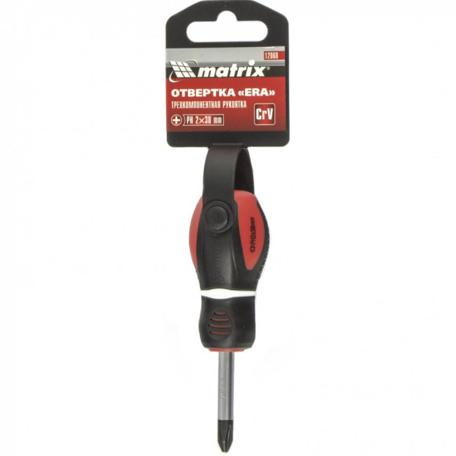 Отвертка "Era", PH2 х 38 мм, CrV, трехкомпонентная рукоятка Matrix, ( 12068 ) Отвертка "Era", PH2 х 38 мм, CrV, трехкомпонентная рукоятка Matrix, ( 12068 )