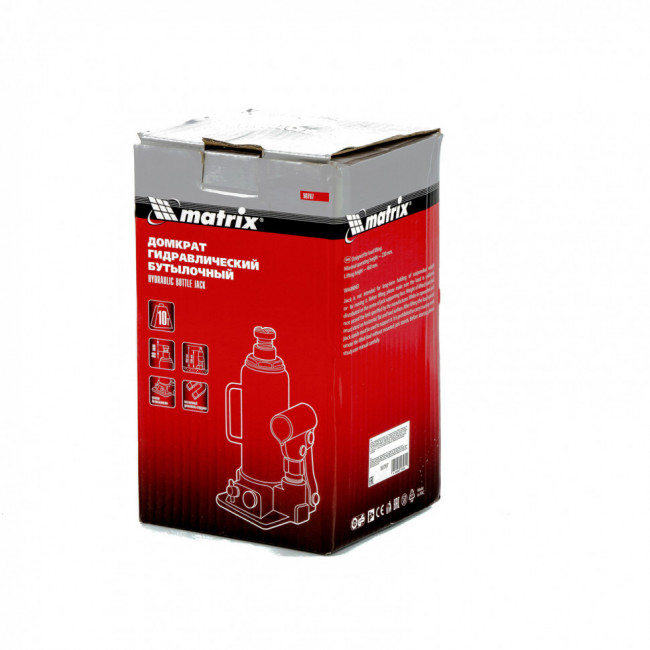 Домкрат гидравлический бутылочный, 10 т, h подъема 230-460 мм Matrix, ( 50767 ) Домкрат гидравлический бутылочный, 10 т, h подъема 230-460 мм Matrix, ( 50767 )