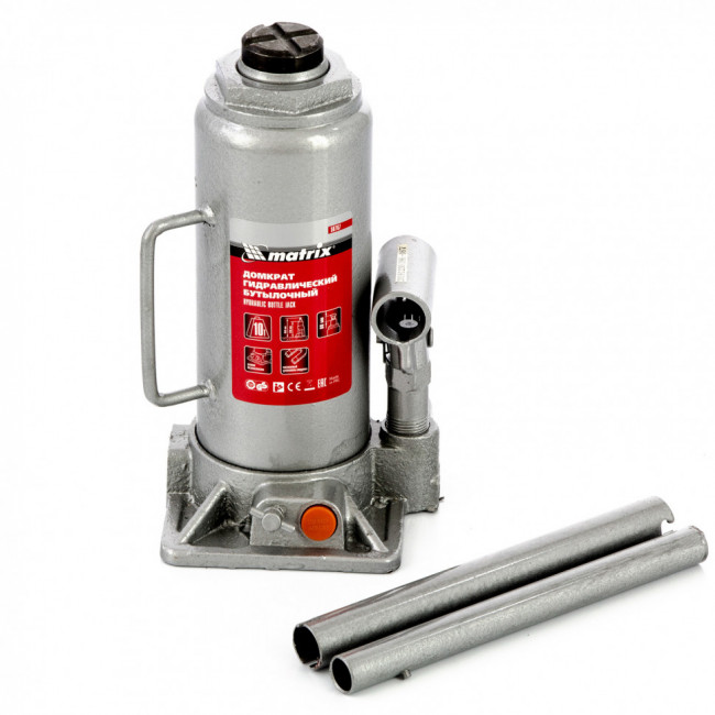 Домкрат гидравлический бутылочный, 10 т, h подъема 230-460 мм Matrix, ( 50767 ) Домкрат гидравлический бутылочный, 10 т, h подъема 230-460 мм Matrix, ( 50767 )