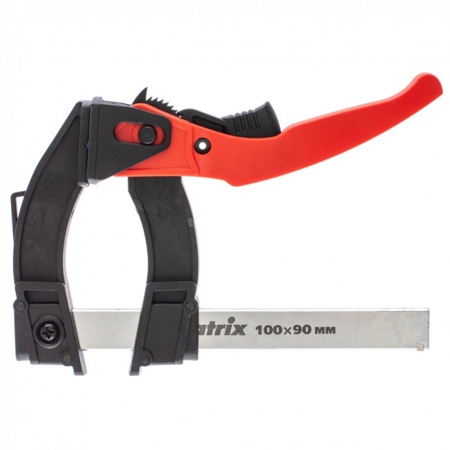 Струбцина реечная быстрозажимная, пластиковый корпус рычажно-храповой механизм, 100 х 90 х 195 мм, штанга 5 х 20 мм Matrix, ( 20734 ) Струбцина реечная быстрозажимная, пластиковый корпус рычажно-храповой механизм, 100 х 90 х 195 мм, штанга 5 х 20 мм Matrix, ( 20734 )