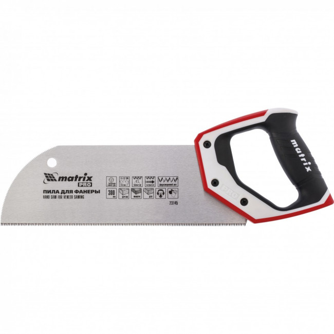 Пила для фанеры с запилом, 300 мм, каленый зуб 3D, 11-12 TPI, трехкомпонентная рукоятка, Pro Matrix, ( 23145 ) Пила для фанеры с запилом, 300 мм, каленый зуб 3D, 11-12 TPI, трехкомпонентная рукоятка, Pro Matrix, ( 23145 )