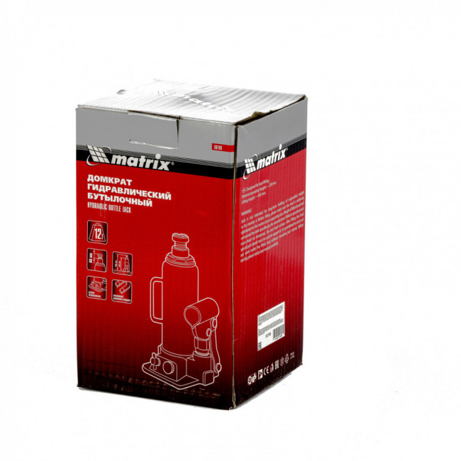 Домкрат гидравлический бутылочный, 12 т, h подъема 230-465 мм Matrix, ( 50768 ) Домкрат гидравлический бутылочный, 12 т, h подъема 230-465 мм Matrix, ( 50768 )