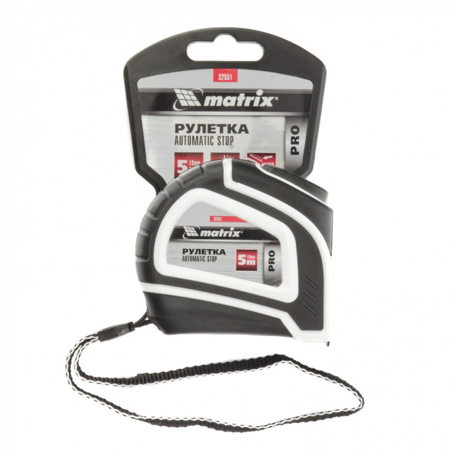 Рулетка Autostop, 5 м х 19 мм, двухкомпонентный корпус, автоматическая фиксация, Pro Matrix, ( 32551 ) Рулетка Autostop, 5 м х 19 мм, двухкомпонентный корпус, автоматическая фиксация, Pro Matrix, ( 32551 )