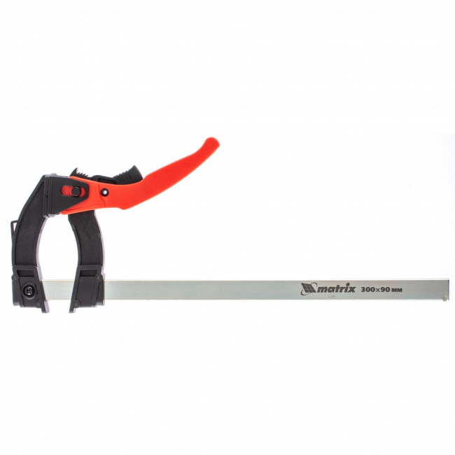 Струбцина реечная быстрозажимная, пластиковый корпус рычажно-храповой механизм, 300 х 90 х 390 мм, штанга 5 х 20 мм Matrix, ( 20738 ) Струбцина реечная быстрозажимная, пластиковый корпус рычажно-храповой механизм, 300 х 90 х 390 мм, штанга 5 х 20 мм Matrix, ( 20738 )