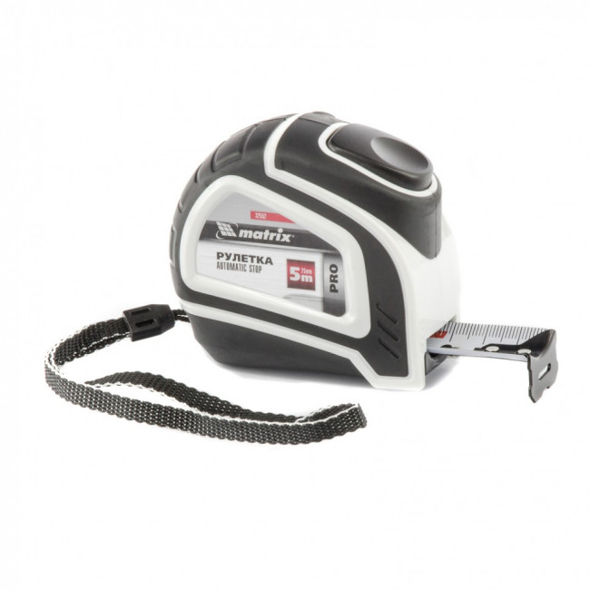 Рулетка Autostop, 5 м х 25 мм, двухкомпонентный корпус, автоматическая фиксация, Pro Matrix, ( 32552 ) Рулетка Autostop, 5 м х 25 мм, двухкомпонентный корпус, автоматическая фиксация, Pro Matrix, ( 32552 )