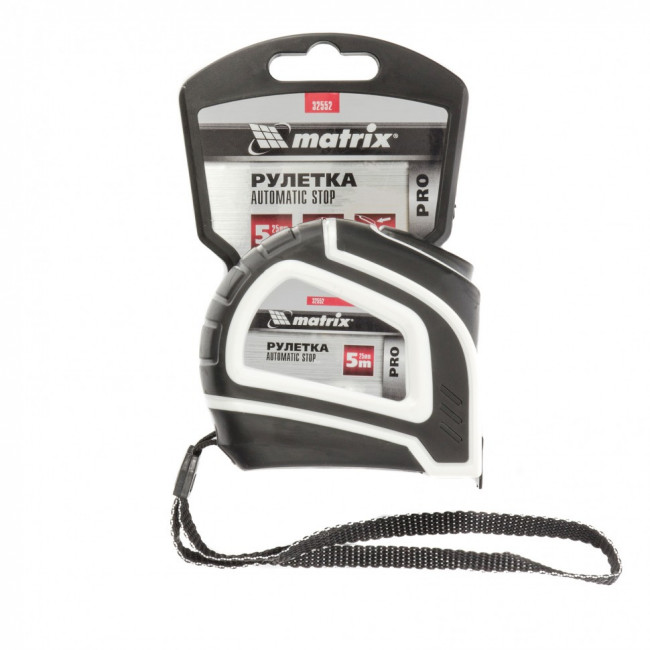 Рулетка Autostop, 5 м х 25 мм, двухкомпонентный корпус, автоматическая фиксация, Pro Matrix, ( 32552 ) Рулетка Autostop, 5 м х 25 мм, двухкомпонентный корпус, автоматическая фиксация, Pro Matrix, ( 32552 )