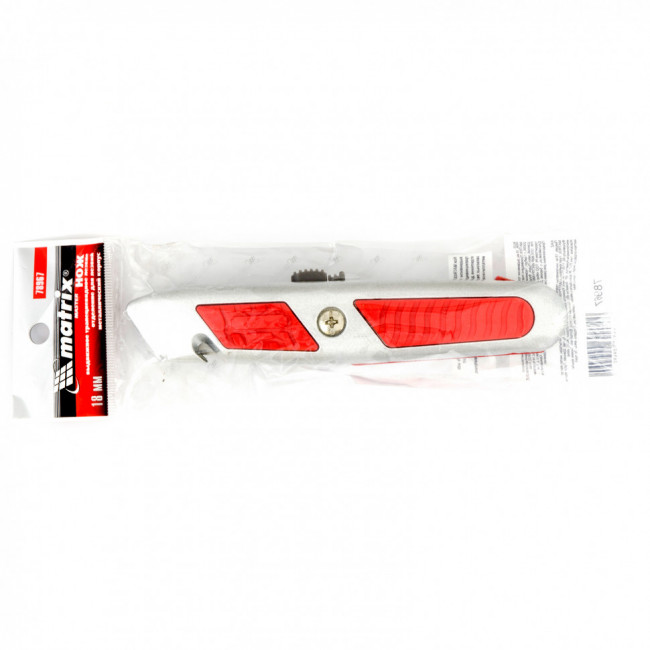 Нож, 19 мм, выдвижное трапециевидное лезвие, отделение для лезвий, металлический корпус Matrix, ( 78967 ) Нож, 19 мм, выдвижное трапециевидное лезвие, отделение для лезвий, металлический корпус Matrix, ( 78967 )