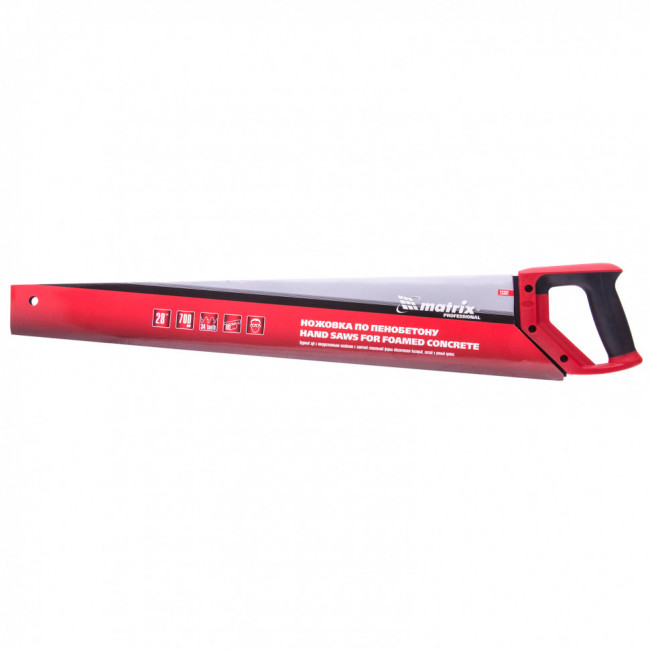 Ножовка по пенобетону, 700 мм, защитное покрытие, твердосплавные напайки на зубья, двухкомпонентная рукоятка Matrix, ( 23382 ) Ножовка по пенобетону, 700 мм, защитное покрытие, твердосплавные напайки на зубья, двухкомпонентная рукоятка Matrix, ( 23382 )