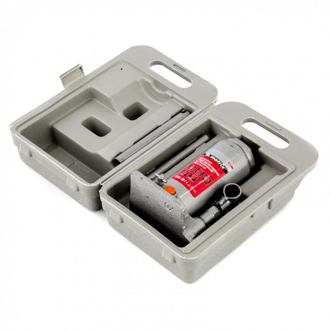 Домкрат гидравлический бутылочный, 5 т, h подъема 197-382 мм, в пластиковом кейсе Matrix, ( 50776 ) Домкрат гидравлический бутылочный, 5 т, h подъема 197-382 мм, в пластиковом кейсе Matrix, ( 50776 )