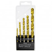 Набор нитридтитановых сверл по металлу, 3-4-5-6-8 мм, HSS, 5 шт, пластиковая коробка, цилиндрический хвостовик Matrix, ( 72383 ) Набор нитридтитановых сверл по металлу, 3-4-5-6-8 мм, HSS, 5 шт, пластиковая коробка, цилиндрический хвостовик Matrix, ( 72383 )