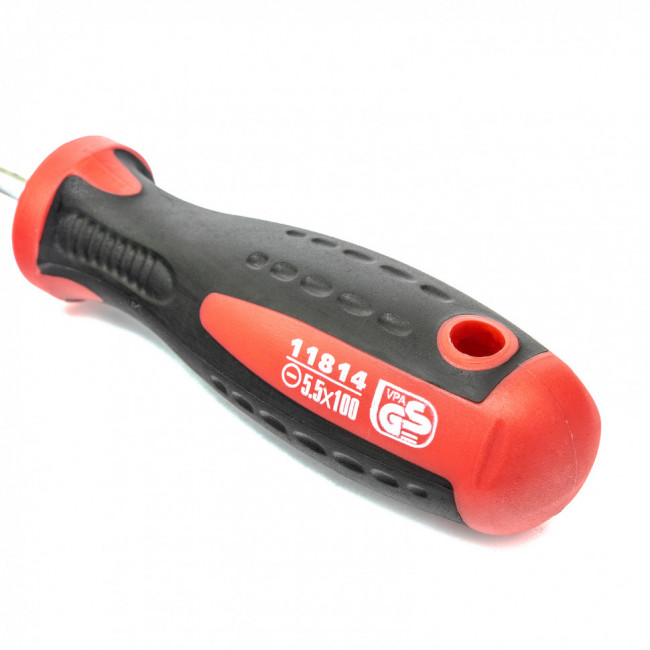 Отвертка Profi, SL5,5 х 100 мм, S2, двухкомпонентная рукоятка Matrix, ( 11814 )