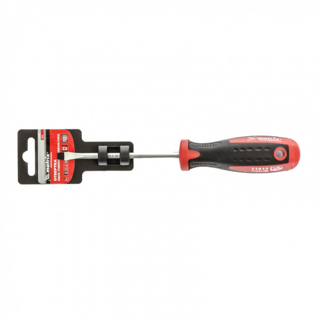 Отвертка Profi, SL5,5 х 100 мм, S2, двухкомпонентная рукоятка Matrix, ( 11814 )