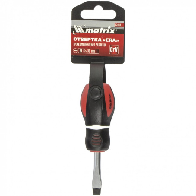 Отвертка "Era", SL6 х 38 мм, CrV, трехкомпонентная рукоятка Matrix, ( 12088 ) Отвертка "Era", SL6 х 38 мм, CrV, трехкомпонентная рукоятка Matrix, ( 12088 )