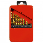 Набор нитридтитан. сверл по металлу, 1,5-6,5 мм (через 0,5 мм+3,2мм; 4,8 мм), НSS, 13 шт Matrix, ( 72386 ) Набор нитридтитан. сверл по металлу, 1,5-6,5 мм (через 0,5 мм+3,2мм; 4,8 мм), НSS, 13 шт Matrix, ( 72386 )