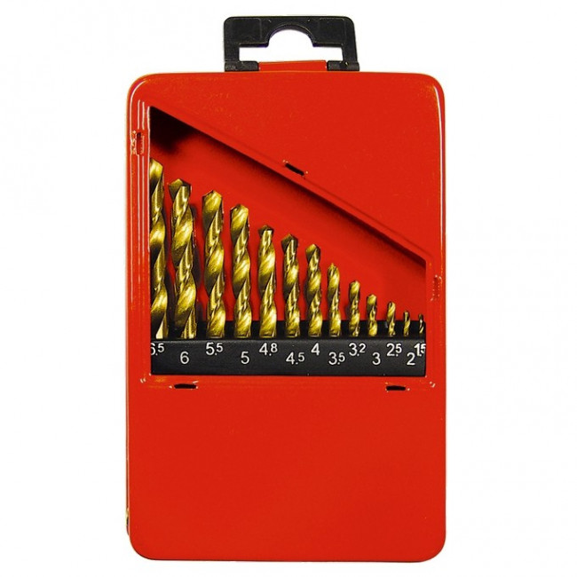 Набор нитридтитан. сверл по металлу, 1,5-6,5 мм (через 0,5 мм+3,2мм; 4,8 мм), НSS, 13 шт Matrix, ( 72386 ) Набор нитридтитан. сверл по металлу, 1,5-6,5 мм (через 0,5 мм+3,2мм; 4,8 мм), НSS, 13 шт Matrix, ( 72386 )