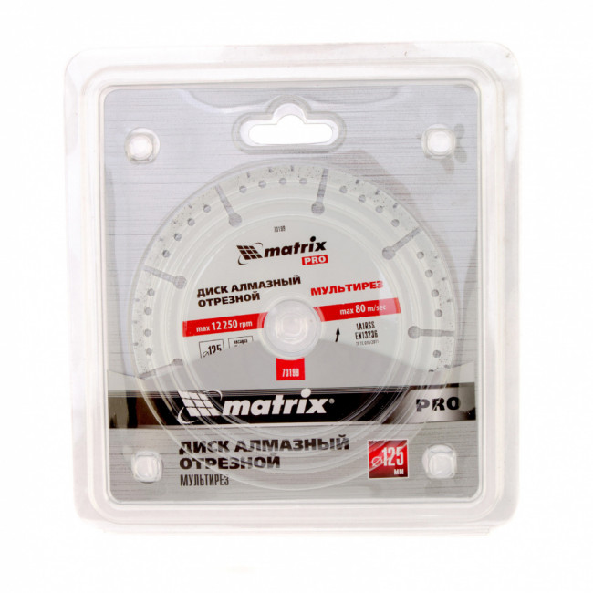 Диск алмазный отрезной "Мультирез" D 125 х 22.2 мм, сухой/мокрый рез, PRO Matrix ( 73199 ) Диск алмазный отрезной "Мультирез" D 125 х 22.2 мм, сухой/мокрый рез, PRO Matrix ( 73199 )