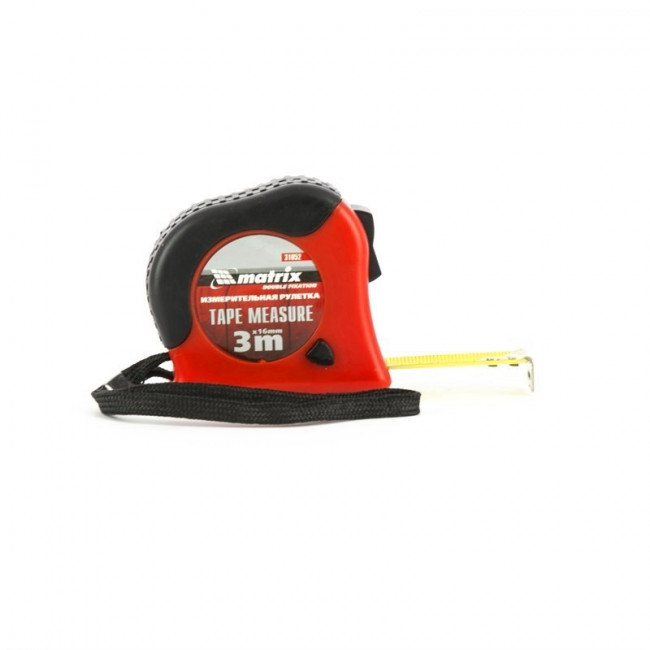Рулетка Double fixation, 3 м х 16 мм, обрезиненный корпус, двойная плавная фиксация Matrix, ( 31052 ) Рулетка Double fixation, 3 м х 16 мм, обрезиненный корпус, двойная плавная фиксация Matrix, ( 31052 )