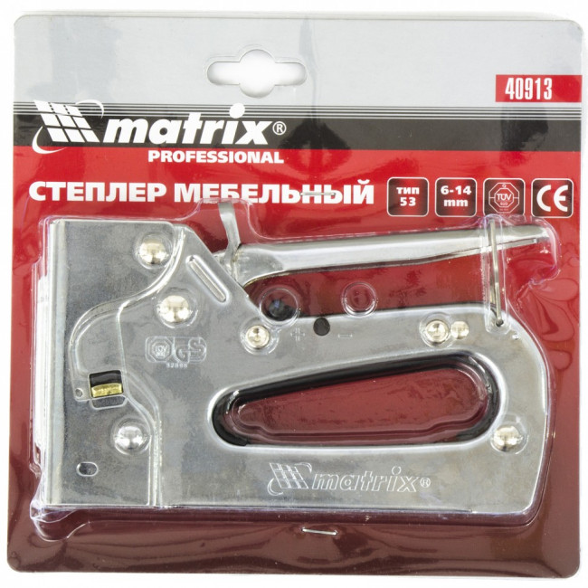Степлер мебельный металлический регулируемый, тип скобы 53, 6-14 мм Matrix Professional, ( 40913 ) Степлер мебельный металлический регулируемый, тип скобы 53, 6-14 мм Matrix Professional, ( 40913 )