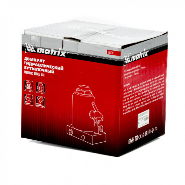 Домкрат гидравлический бутылочный, 50 т, h подъема 236-356 мм Matrix, ( 50779 ) Домкрат гидравлический бутылочный, 50 т, h подъема 236-356 мм Matrix, ( 50779 )