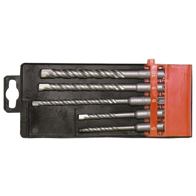 Набор буров по бетону, 5-6 х 110,6-8-10 х 160 мм, 5 шт, в пластиковой коробке, SDS Plus Matrix, ( 71095 ) Набор буров по бетону, 5-6 х 110,6-8-10 х 160 мм, 5 шт, в пластиковой коробке, SDS Plus Matrix, ( 71095 )