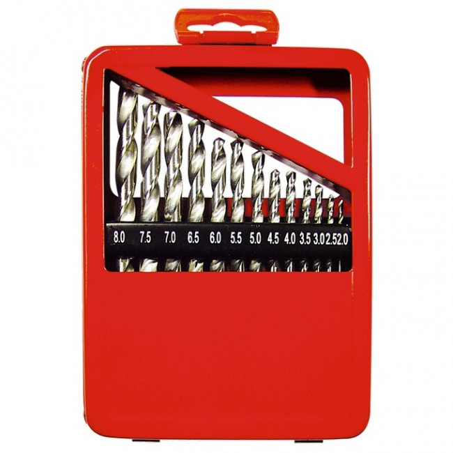 Набор сверл по металлу, 2-8 мм (через 0,5 мм), HSS, 13 шт, металлическая коробка, цилиндрический хвостовик Matrix, ( 72387 ) Набор сверл по металлу, 2-8 мм (через 0,5 мм), HSS, 13 шт, металлическая коробка, цилиндрический хвостовик Matrix, ( 72387 )