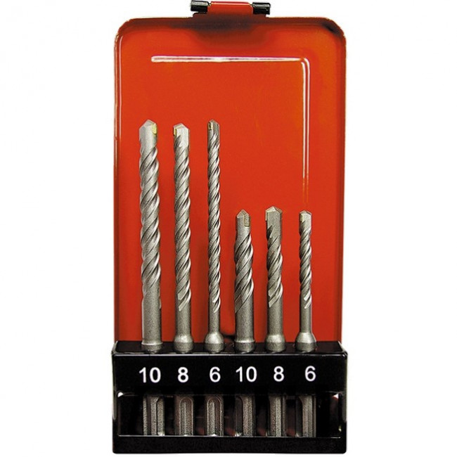 Набор буров по бетону, 6-8-10 х 110,6-8-10 х 160 мм, 6 шт, в пластиковой коробке, SDS Plus Matrix, ( 71096 ) Набор буров по бетону, 6-8-10 х 110,6-8-10 х 160 мм, 6 шт, в пластиковой коробке, SDS Plus Matrix, ( 71096 )