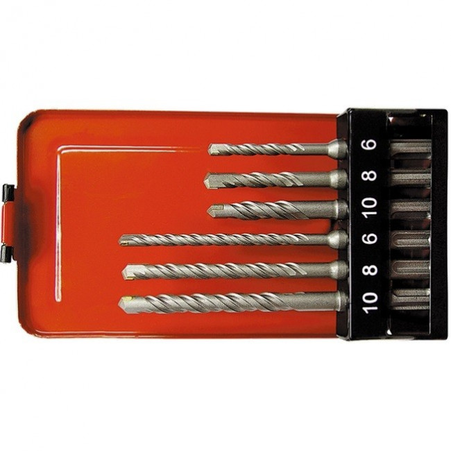 Набор буров по бетону, 6-8-10 х 110,6-8-10 х 160 мм, 6 шт, в пластиковой коробке, SDS Plus Matrix, ( 71096 ) Набор буров по бетону, 6-8-10 х 110,6-8-10 х 160 мм, 6 шт, в пластиковой коробке, SDS Plus Matrix, ( 71096 )