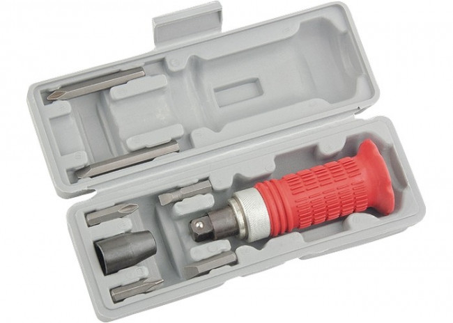 Отвертка ударно-поворотная 1/2, набор бит, 6 шт, обрезиненная ручка, пластиковый бокс Matrix, ( 11579 ) Отвертка ударно-поворотная 1/2, набор бит, 6 шт, обрезиненная ручка, пластиковый бокс Matrix, ( 11579 )