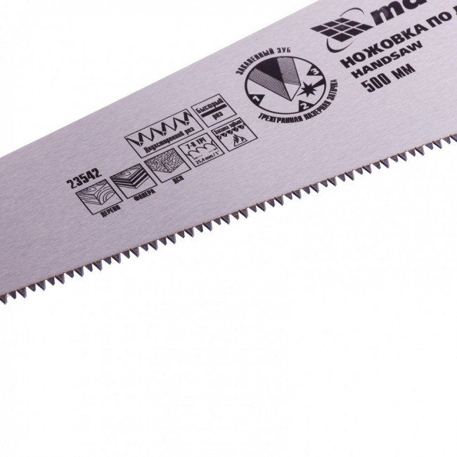 Ножовка по дереву, 500 мм, 7-8 TPI, зуб-3D, каленый зуб, двухкомпонентная рукоятка Matrix, ( 23542 ) Ножовка по дереву, 500 мм, 7-8 TPI, зуб-3D, каленый зуб, двухкомпонентная рукоятка Matrix, ( 23542 )
