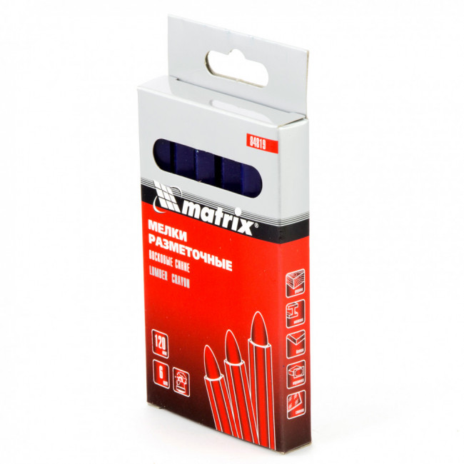 Мелки разметочные восковые синие, 120 мм, коробка 6 шт Matrix, ( 84819 ) Мелки разметочные восковые синие, 120 мм, коробка 6 шт Matrix, ( 84819 )