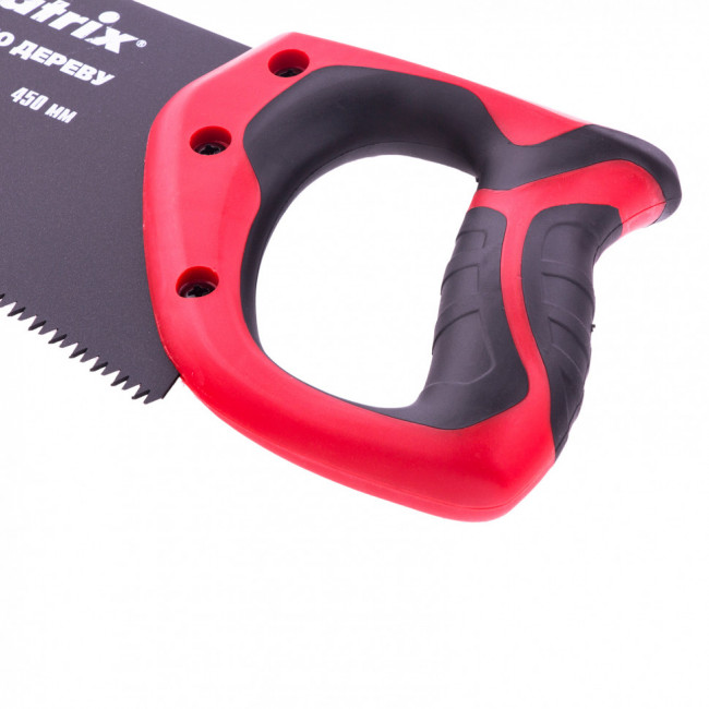 Ножовка по дереву, 450 мм, 7-8 TPI, зуб-3D, каленый зуб, тефлоновое покрытие полотна, двухкомпонентная рукоятка Matrix, ( 23550 ) Ножовка по дереву, 450 мм, 7-8 TPI, зуб-3D, каленый зуб, тефлоновое покрытие полотна, двухкомпонентная рукоятка Matrix, ( 23550 )