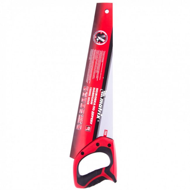 Ножовка по дереву, 450 мм, 7-8 TPI, зуб-3D, каленый зуб, тефлоновое покрытие полотна, двухкомпонентная рукоятка Matrix, ( 23550 ) Ножовка по дереву, 450 мм, 7-8 TPI, зуб-3D, каленый зуб, тефлоновое покрытие полотна, двухкомпонентная рукоятка Matrix, ( 23550 )