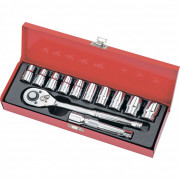 Набор торцевых головок, 1/2, головки 10-24 мм, с трещоточным ключом, 12 предметов Matrix Master, ( 13526 ) Набор торцевых головок, 1/2, головки 10-24 мм, с трещоточным ключом, 12 предметов Matrix Master, ( 13526 )