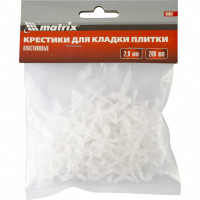 Крестики, 2 мм, для кладки плитки, упаковка 200 шт Matrix, ( 88087 )