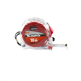 Рулетка Crystal, 10 м х 25 мм, корпус из поликарбоната Matrix, ( 31075 ) Рулетка Crystal, 10 м х 25 мм, корпус из поликарбоната Matrix, ( 31075 )