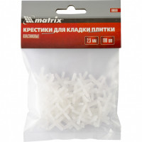 Крестики, 2,5 мм, для кладки плитки, упаковка 100 шт Matrix, ( 88088 )