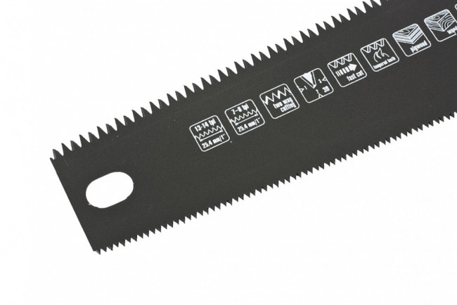Ножовка по дереву UNIVERSAL, 350 мм, две рабочие кромки 13-14 TPI и 7-8 TPI, тефлоновое покрытие Matrix, ( 23570 ) Ножовка по дереву UNIVERSAL, 350 мм, две рабочие кромки 13-14 TPI и 7-8 TPI, тефлоновое покрытие Matrix, ( 23570 )