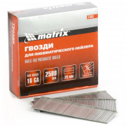 Гвозди для пневматического нейлера 16GA, сечение 1,6 х 1,4, длина 25 мм, 2500 шт Matrix, ( 57603 ) Гвозди для пневматического нейлера 16GA, сечение 1,6 х 1,4, длина 25 мм, 2500 шт Matrix, ( 57603 )
