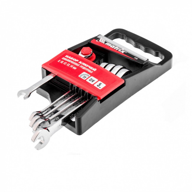 Набор ключей комбинированных, трещоточных 5 шт. Matrix ( 14793 ) Набор ключей комбинированных, трещоточных 5 шт. Matrix ( 14793 )