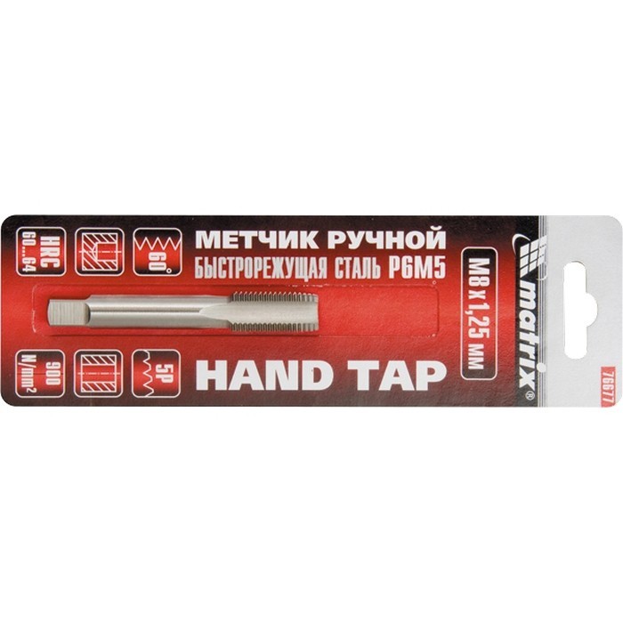 Метчик ручной М10 х 1,5 мм, Р6М5 Matrix, ( 76692 )