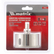 Сверло алмазное по керамограниту, 75 х 67 мм, трехгранный хвостовик Matrix, ( 726753 ) Сверло алмазное по керамограниту, 75 х 67 мм, трехгранный хвостовик Matrix, ( 726753 )