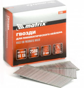 Гвозди для пневматического нейлера 16GA, сечение 1,6 х 1,4, длина 32 мм, 2500 шт Matrix, ( 57605 ) Гвозди для пневматического нейлера 16GA, сечение 1,6 х 1,4, длина 32 мм, 2500 шт Matrix, ( 57605 )