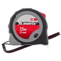 Рулетка Continuous fixation, 7,5 м х 25 мм, двухкомпонентный корпус, плавная фиксация Matrix, ( 31090 )