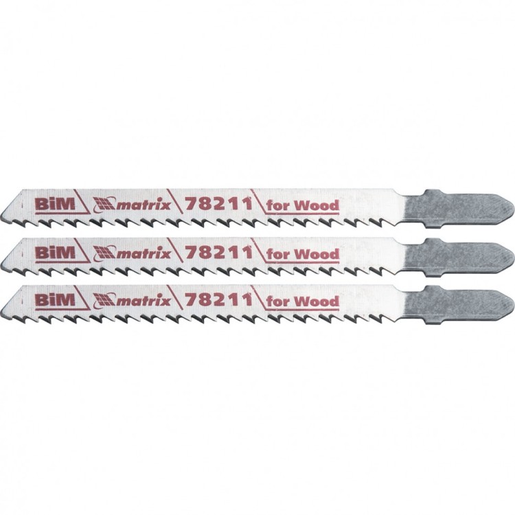 Полотна для электролобзика по дереву, 3 шт, T101BF, 75 x 2,5 мм, Bimetal Matrix Professional, ( 78211 )