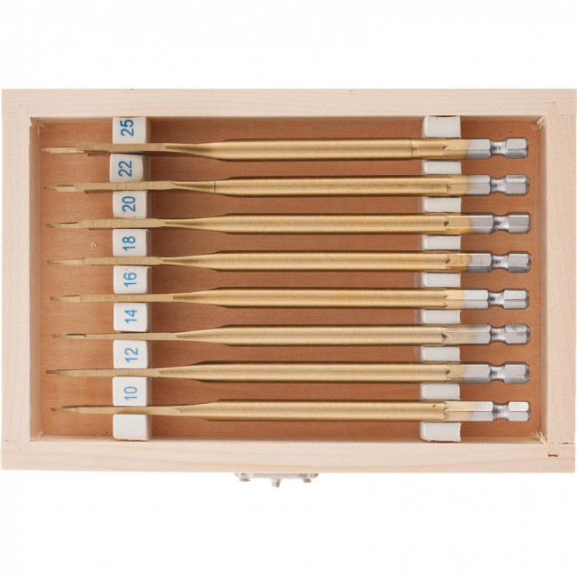 Набор сверл перовых по дереву, 10-12-14-16-18-20-22-25 мм, 8 шт, деревянный кейс Matrix, ( 70441 ) Набор сверл перовых по дереву, 10-12-14-16-18-20-22-25 мм, 8 шт, деревянный кейс Matrix, ( 70441 )